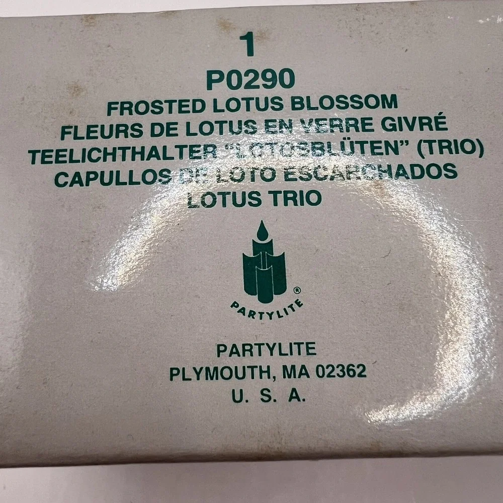 NEW PartyLite Frosted Lotus Blossom Trio Votive/Tealight Candle Holder P0290 Box - Picture 5 of 8